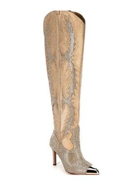 NWT Gianni Bini KatyannaTwo Over-the-Knee Rhinestone Embellished Western Boots